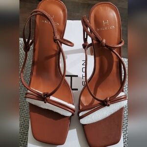 Halston Heritage Brown and White Heels